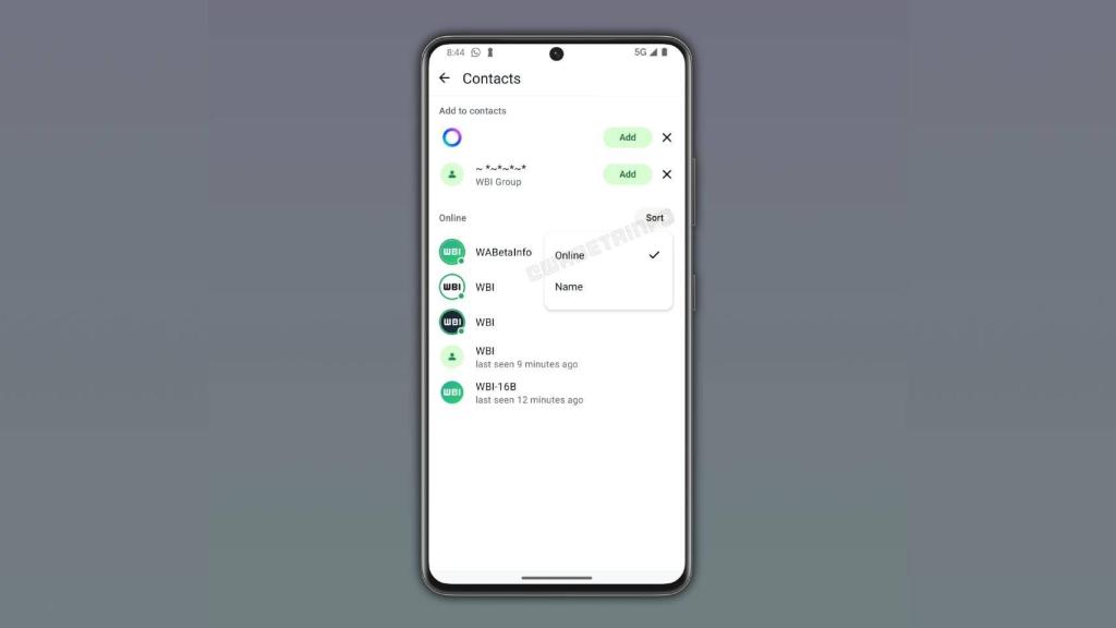 Así sería la lista de los contactos de WhatsApp que están conectados en ese momento.