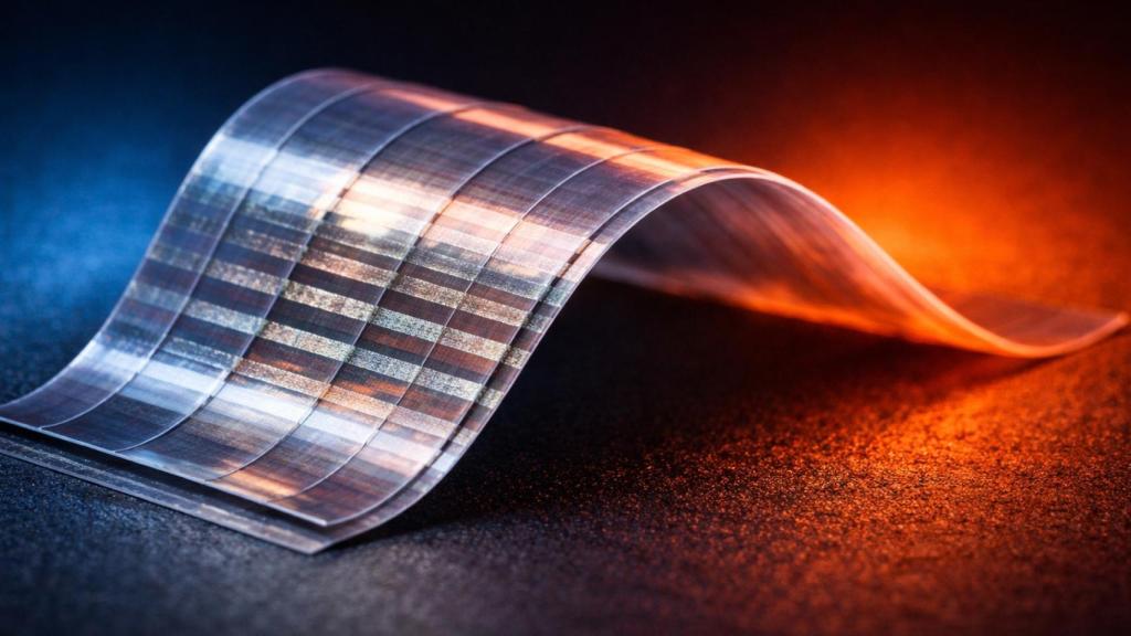 Recreación de una lámina de material termoeléctrico.
