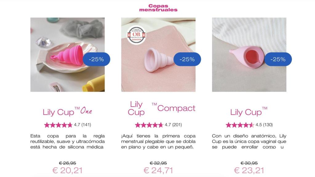 Copas menstruales Intimina.