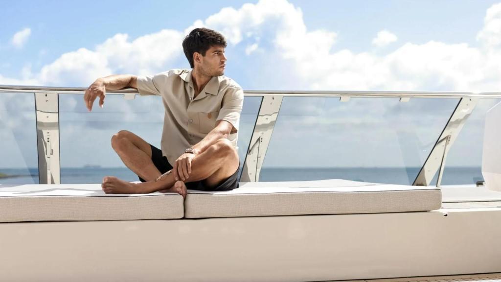 Carlos Alcaraz, en un yate de Sunreef Yachts