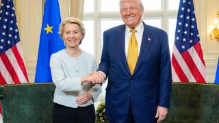 Presidenta de la Comisión Europea, Ursula Von der Leyen, y presidente de Estados Unidos, Donald Trump.