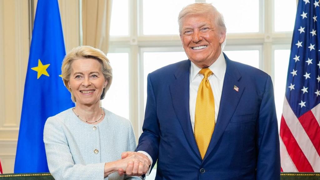Presidenta de la Comisión Europea, Ursula Von der Leyen, y presidente de Estados Unidos, Donald Trump.
