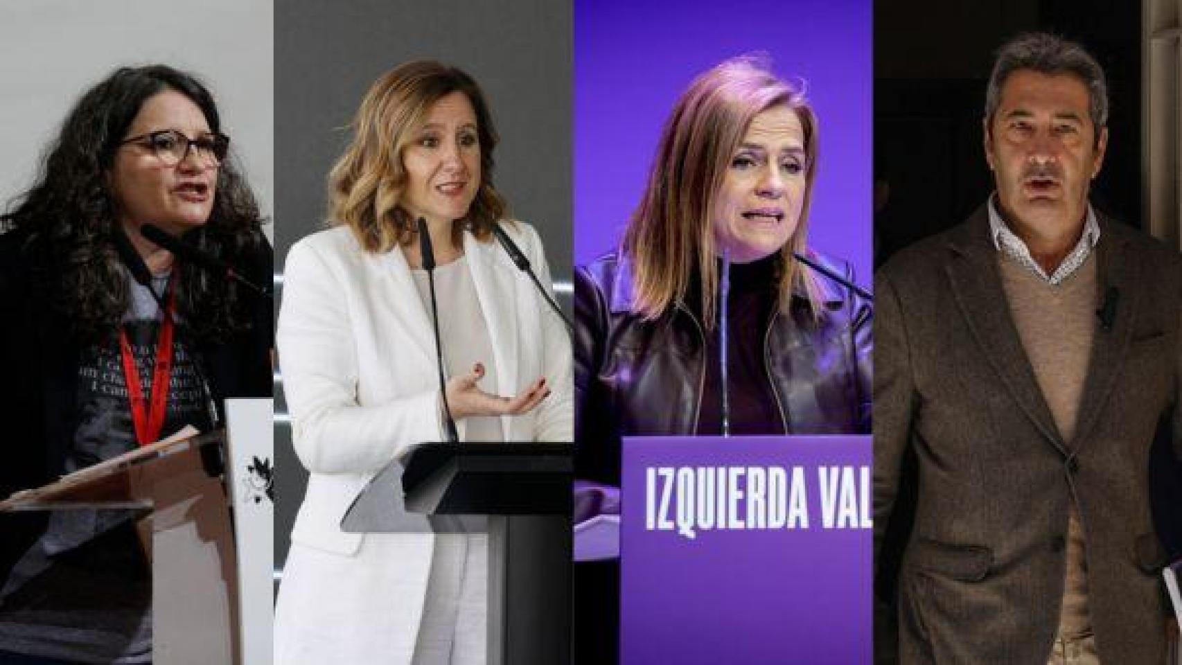 Mónica Oltra, María José Catalá, Pilar Bernabé y Vicente Barrera. EE