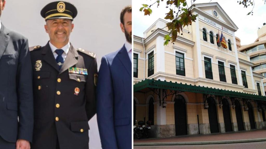 El jefe de la Unidad Adscrita a la Policía Nacional con sede en Elche, Fernando Gómez, y la Jefatura de la Policía de la Generalitat.