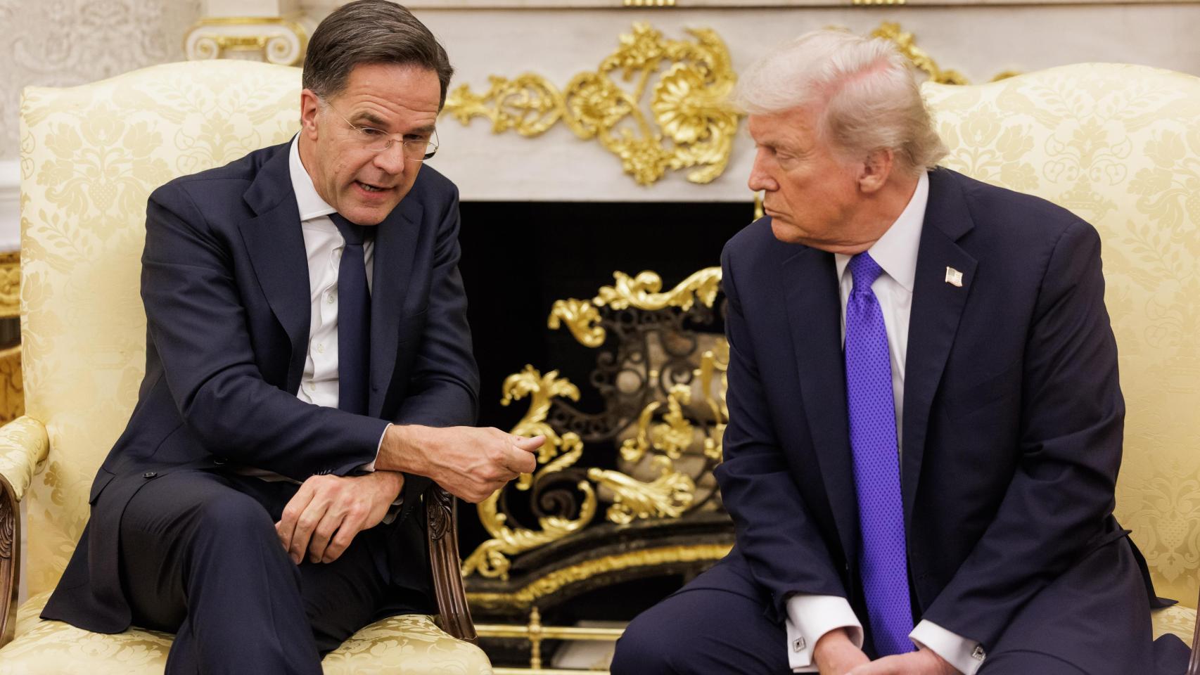 El secretario general de la OTAN, Mark Rutte, y el presidente de EEUU, Donald Trump, durante su última reunión en la Casa Blanca en octubre de 2025