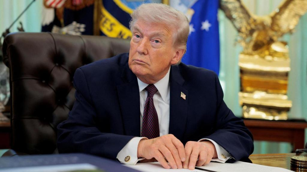 US President Donald Trump in the Oval Office of the White House this Tuesday.