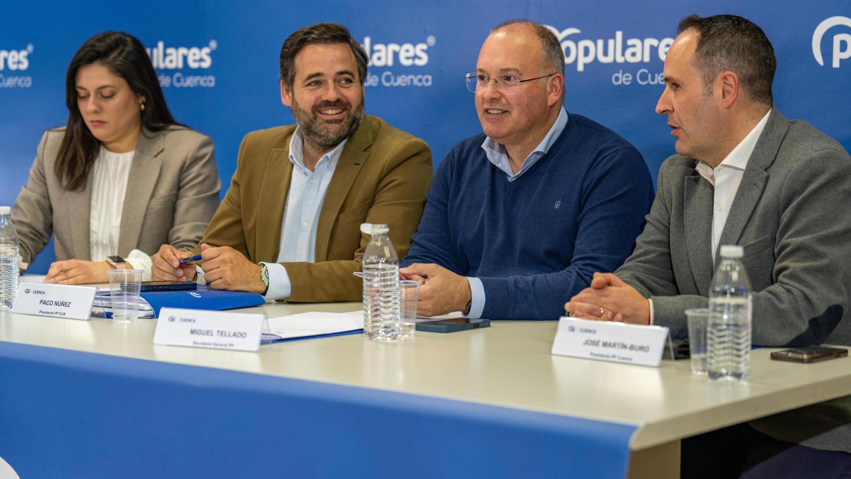 Beatriz Jiménez, Paco Núñez, Miguel Tellado y José Martín-Buro este miércoles en Cuenca.