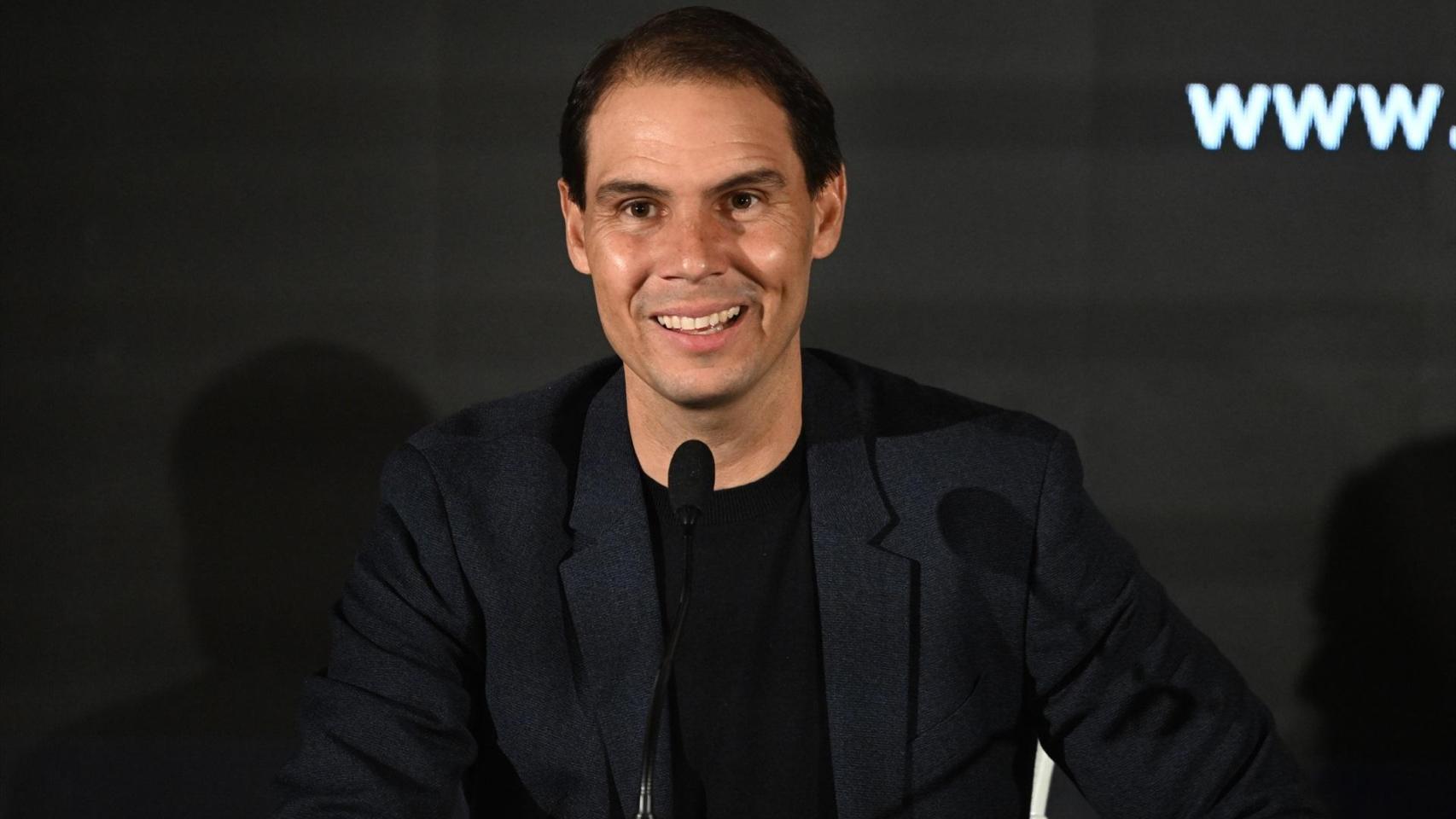 Rafa Nadal, durante la presentación de 'Spin&Swing' en el Real Club de Campo Villa de Madrid.