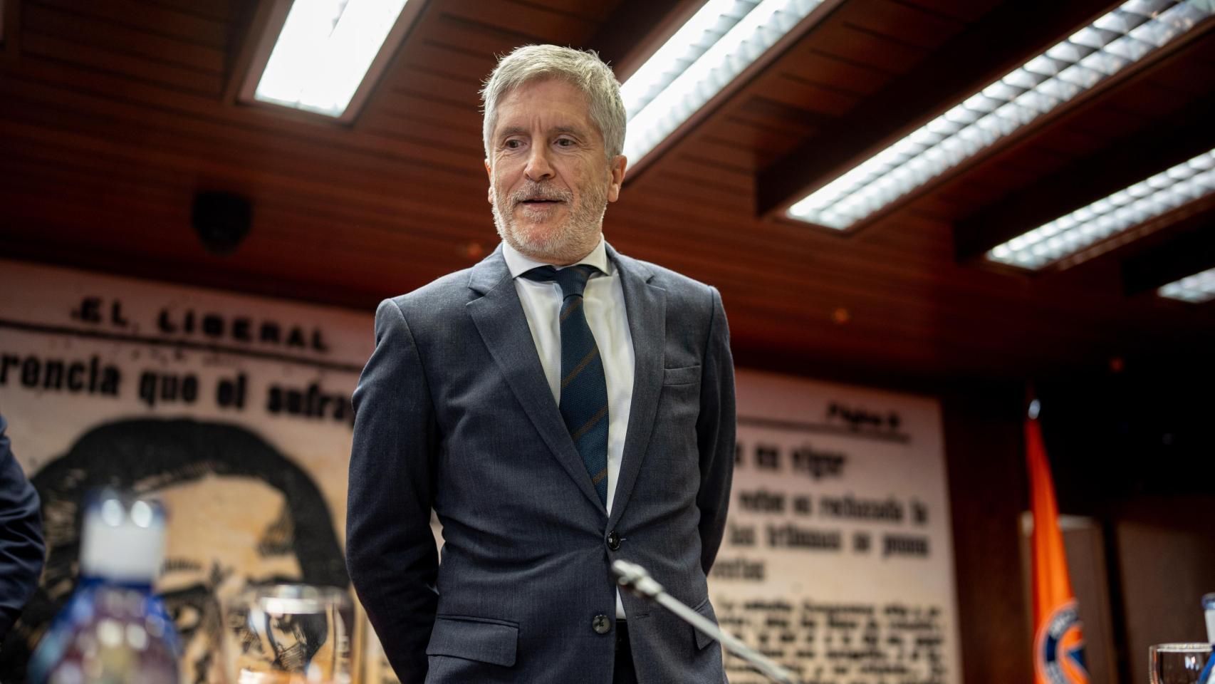 El ministro del Interior, Fernando Grande-Marlaska, en la reunión del Pleno del Consejo Nacional de Protección Civil, el pasado 24 de marzo.