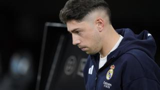 Fede Valverde, antes de un partido con el Real Madrid