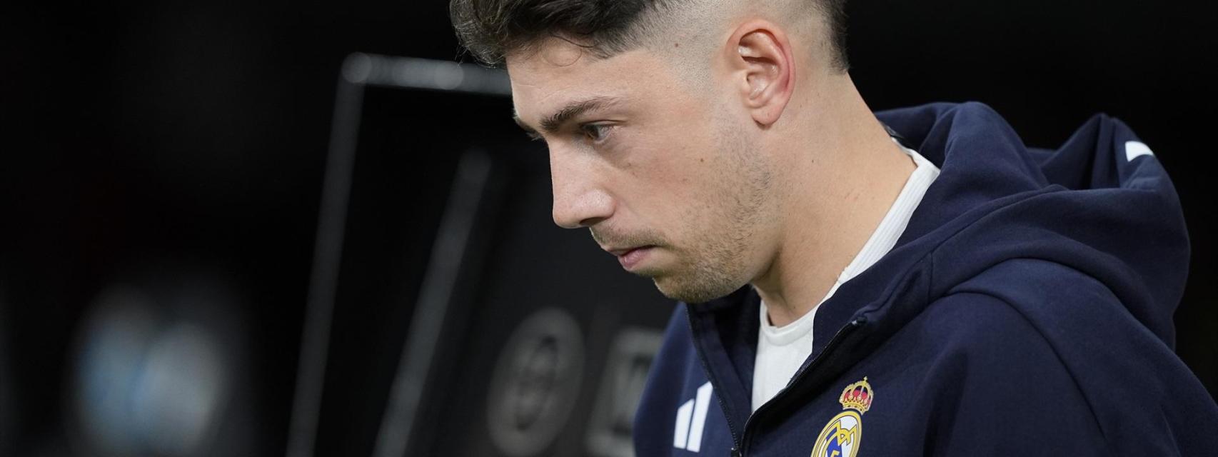 Fede Valverde, antes de un partido con el Real Madrid
