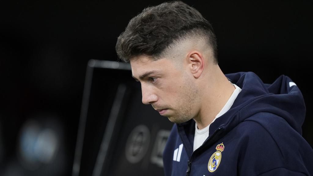 Fede Valverde, antes de un partido con el Real Madrid