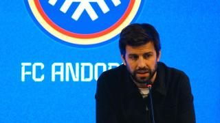 Gerard Piqué, en una rueda de prensa del Andorra