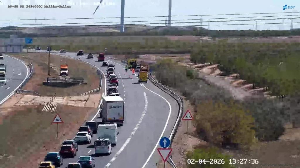 Retenciones en la AP-68 por un accidente
