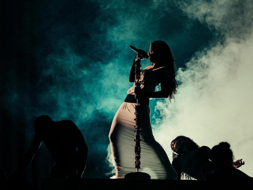 La artista, en un momento determinado del concierto, el 30 de marzo en la capital.