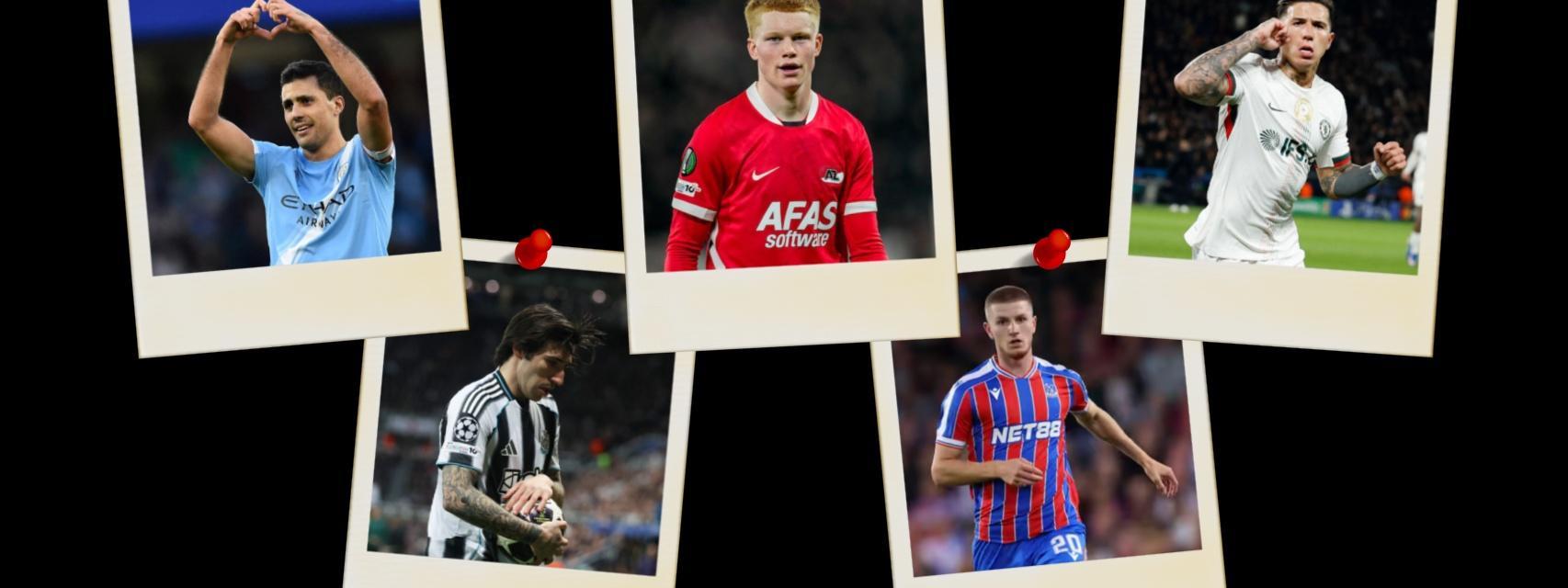 Rodri Hernández, Kees Smit, Enzo Fernández y, abajo, Sandro Tonali y Adam Wharton