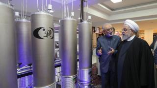 Former Iranian President Hassan Rohani during a visit to nuclear facilities in 2019.