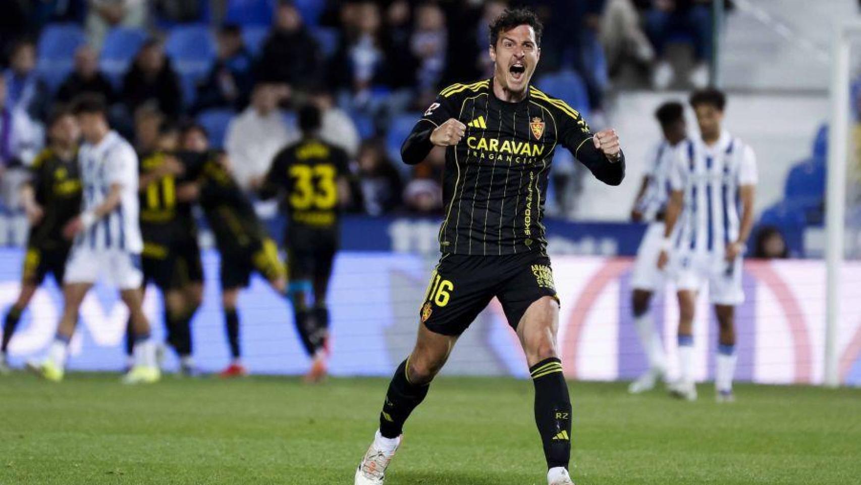 Radovanovic celebra el gol del Real Zaragoza