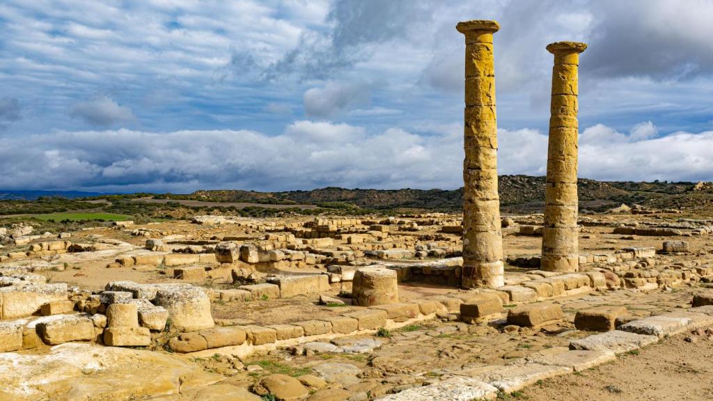 Yacimiento romano de Los Bañales en Zaragoza. Aragón.