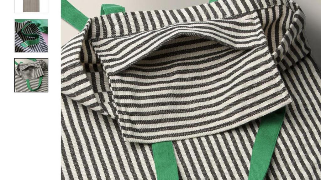 Bolsa, verde/raya blanco/negro.