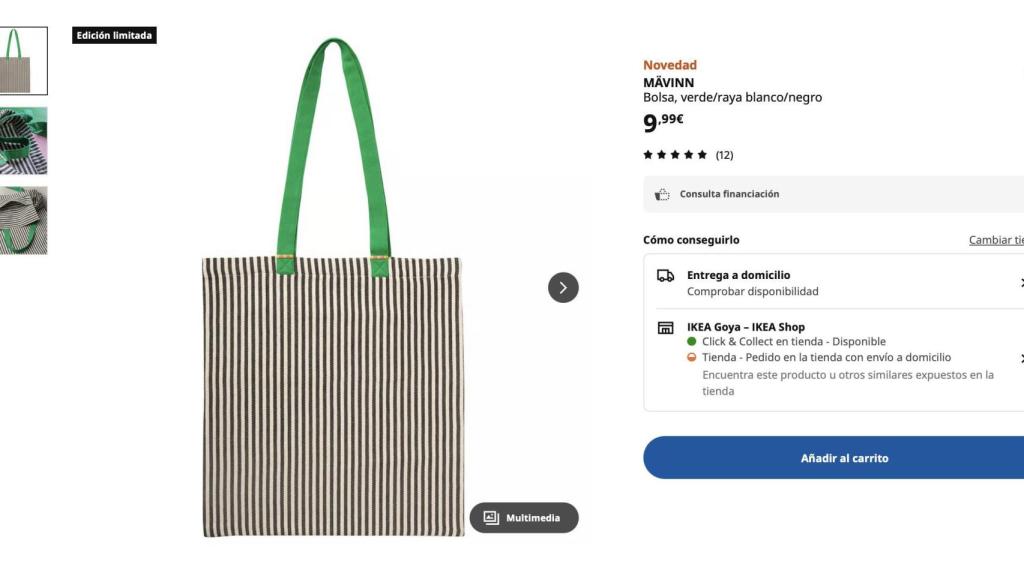 Bolsa, verde/raya blanco/negro.