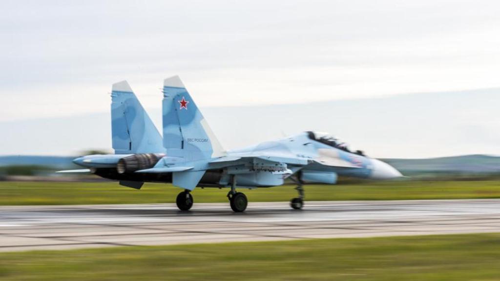 Un Su-30 de la Fuerza Aérea rusa.