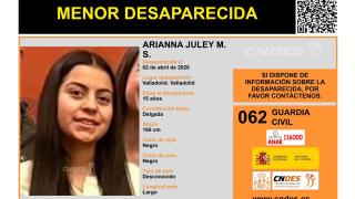 Imagen de Arianna Juley, desaparecida en Valladolid.