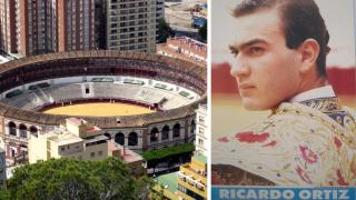 Un montaje con una imagen de Ricardo Ortiz y de la plaza de toros.