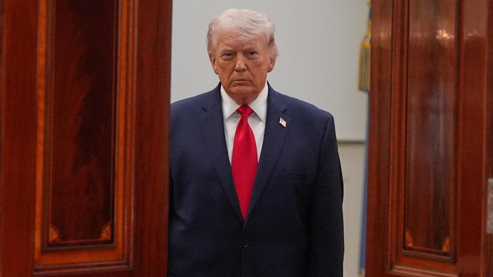 El presidente de Estados Unidos, Donald Trump, en un discurso a la nación.