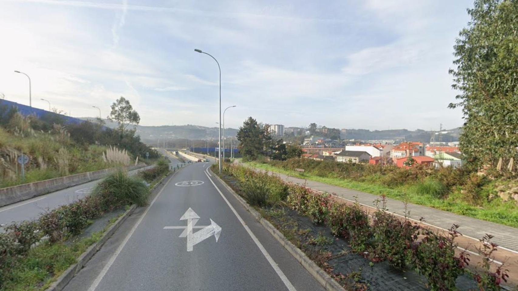 Carretera entre Mesoiro y Elviña.