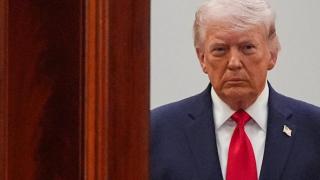 US President Donald Trump during the press conference he held on April 1.