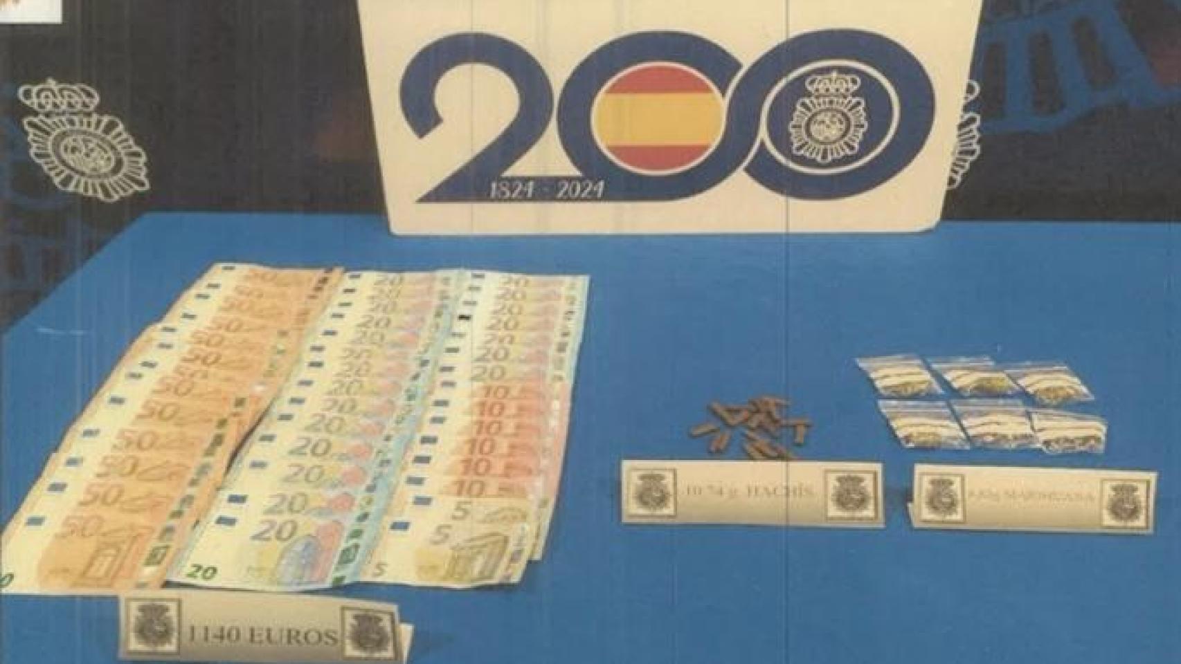 Dinero y droga incautada en la operación policial