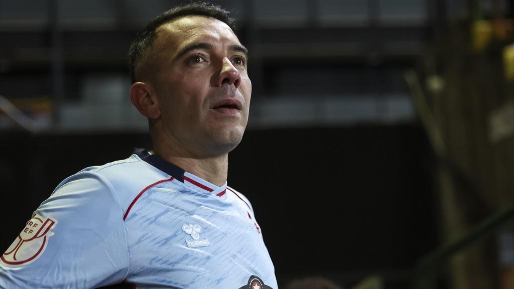Iago Aspas, durante el partido ante el Sant Andreu de la temporada 24-25 en Copa del Rey.