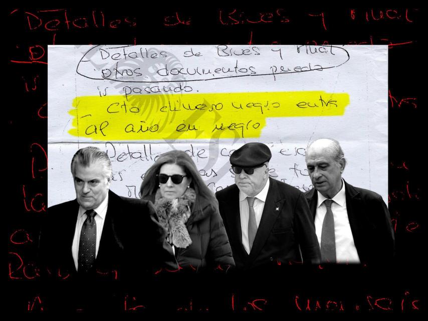 Luis Bárcenas, su esposa Rosalía Iglesias, el comisario Villarejo y el exministro Jorge Fernández Díaz.