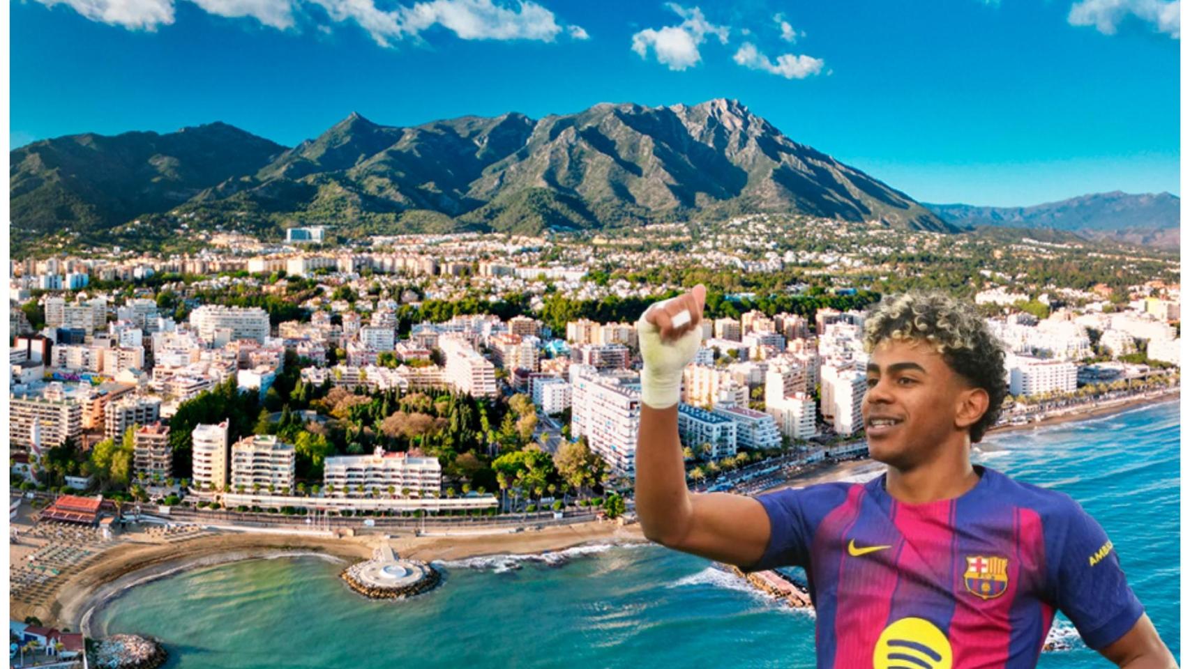 Montaje de Marbella y Lamine Yamal.
