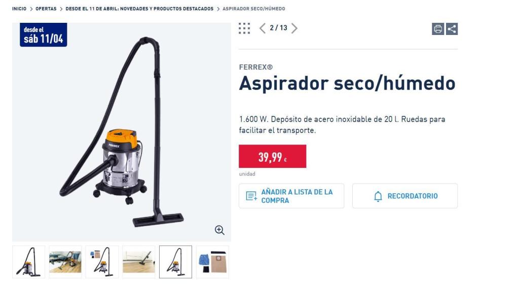 Aspirador seco/húmedo.