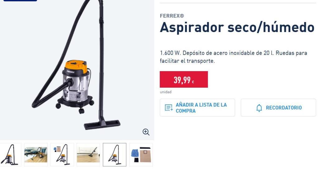 Aspirador seco/húmedo.