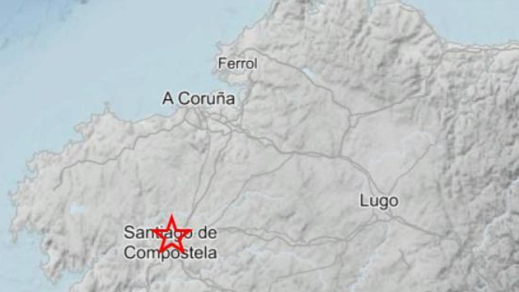 Santiago de Compostela amanece con un pequeño terremoto de 1,7 metros de longitud