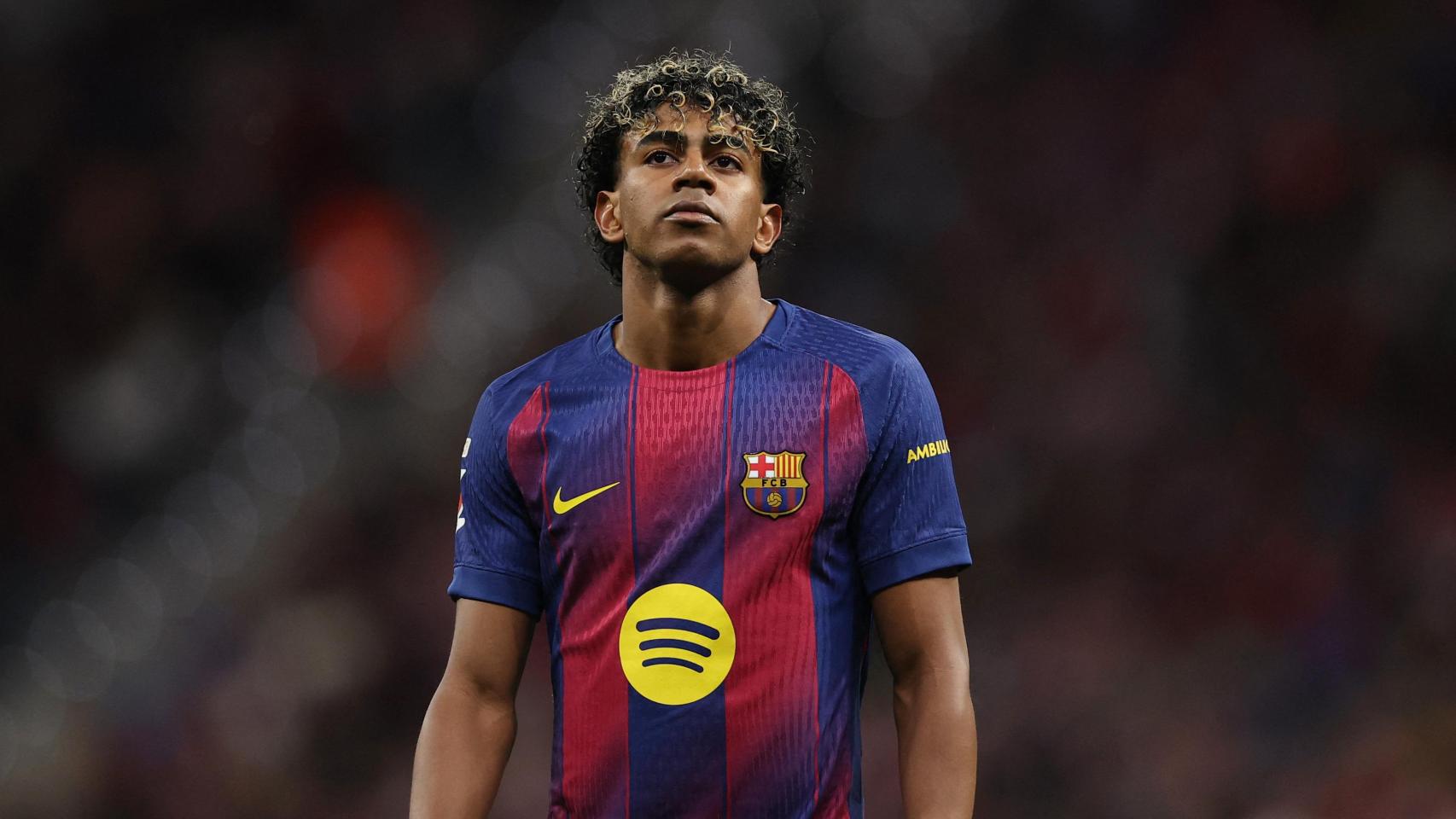 Lamine Yamal, durante el partido contra el Atlético de Madrid.