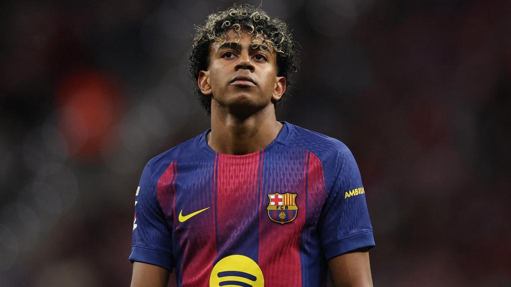 Lamine Yamal, durante el partido contra el Atlético de Madrid.