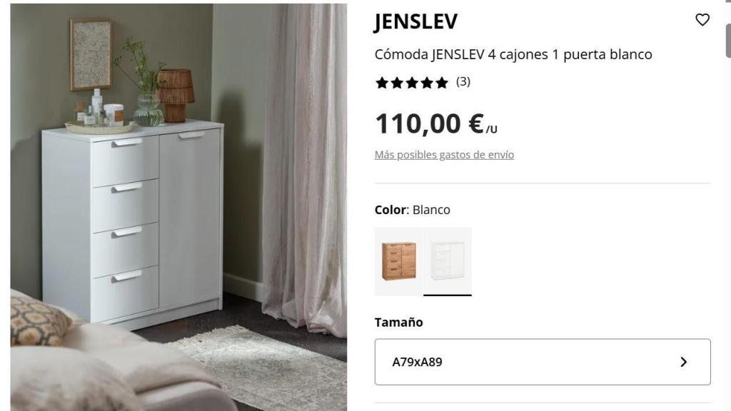 Cómoda Jenslev 4 cajones.