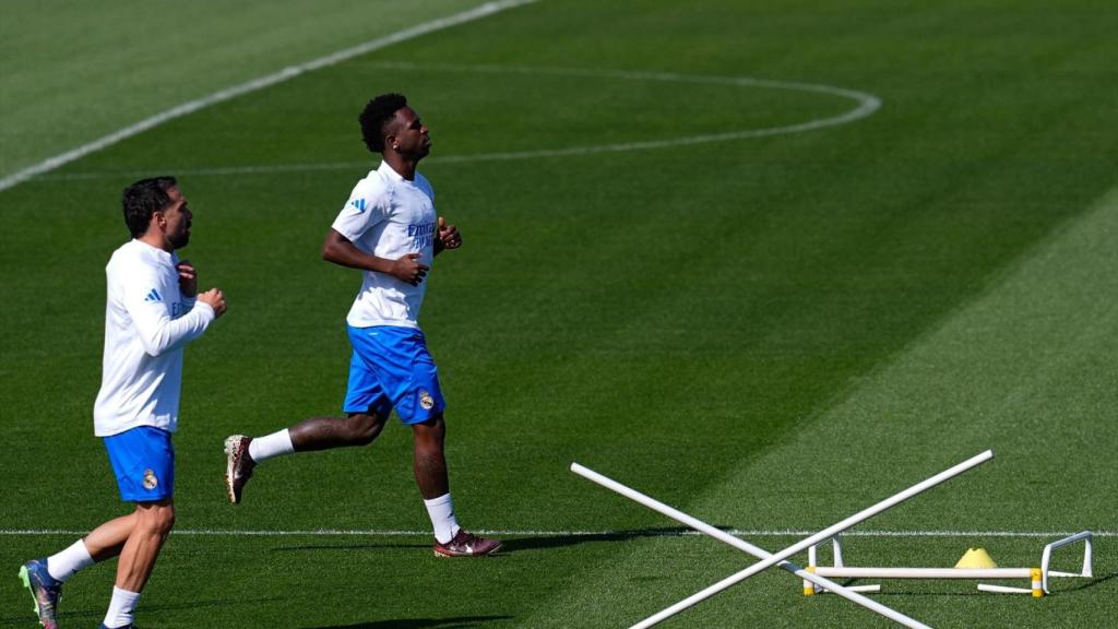 Vinicius, entrenando con el Real Madrid