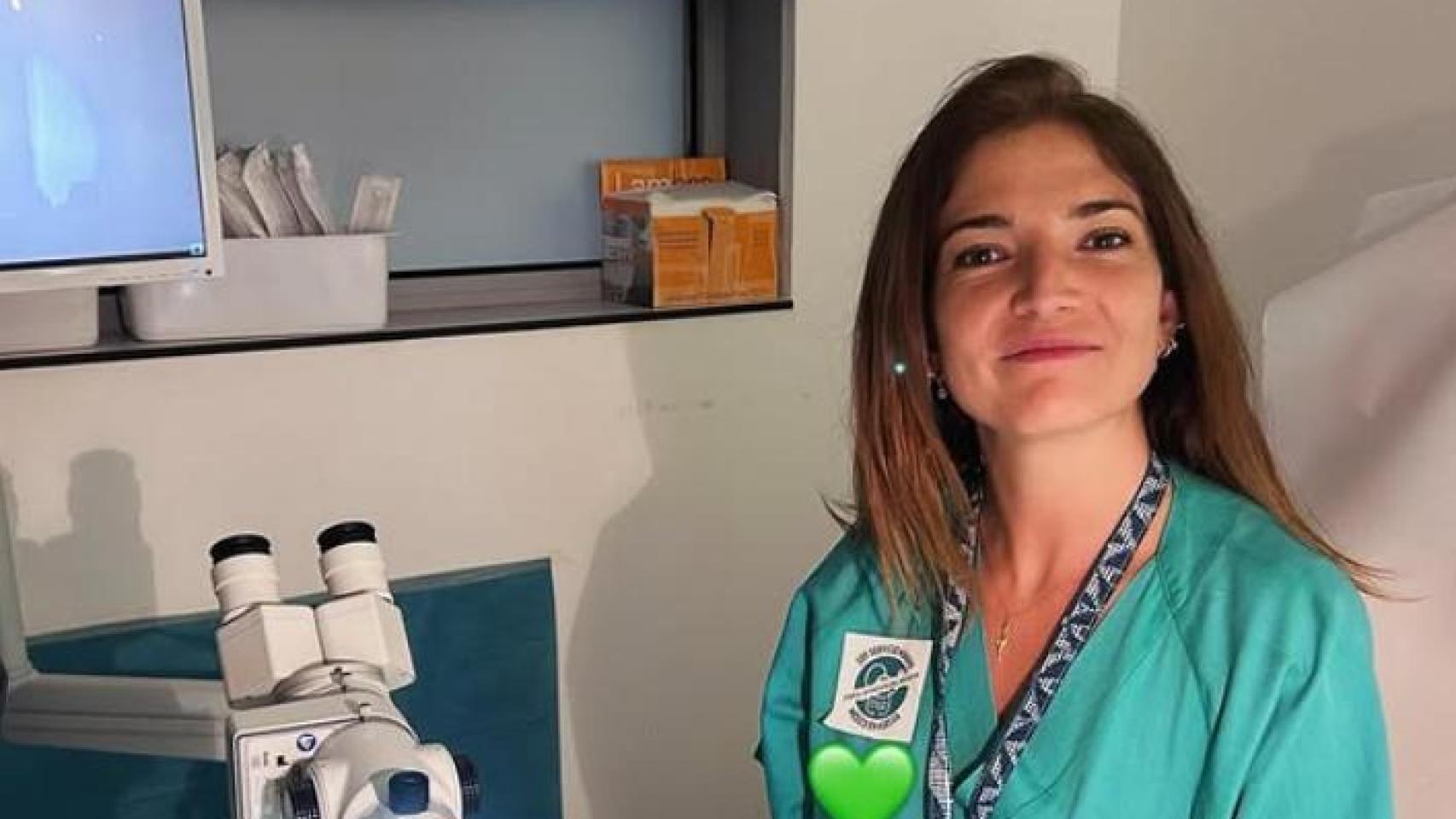 Cristina Gallego de Largy en el anuncio de su retirada