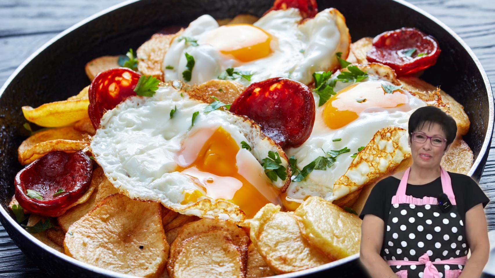 Loli, cocinera, en un montaje de El Español