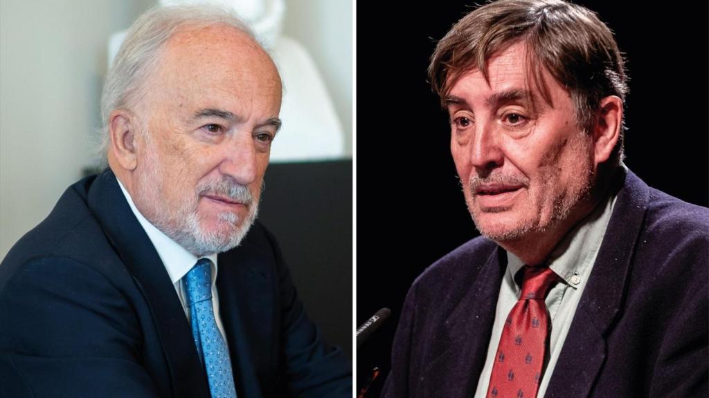 The director of the Real Academia Española and the president of the Asociación de Academias de la Lengua Español (ASALE), Santiago Muñoz Machado (left) and the director of the Instituto Cervantes, Luis García Montero (right). Photo: Europa Press