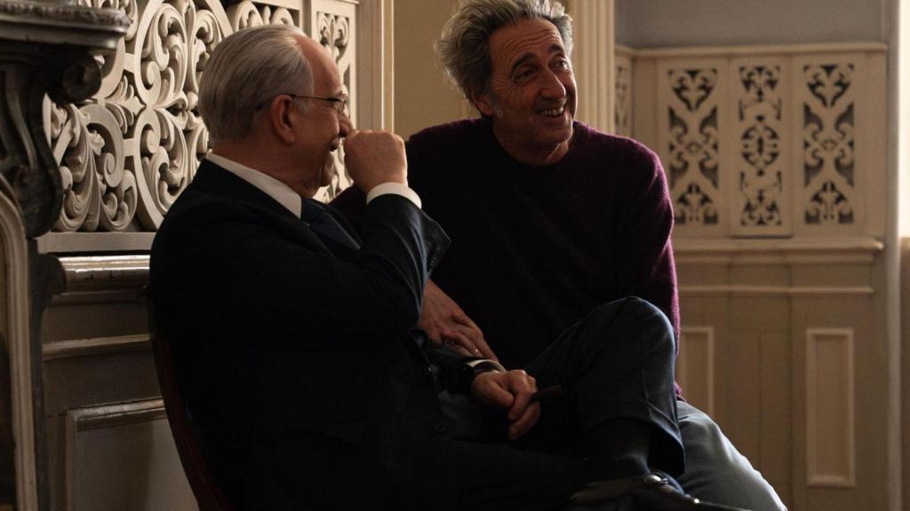 Los fantásticos Toni Servillo y Sorrentino en el rodaje de 'La Grazia'.