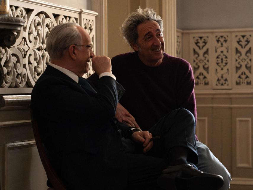 Toni Servillo y Sorrentino en el rodaje de La Grazia.