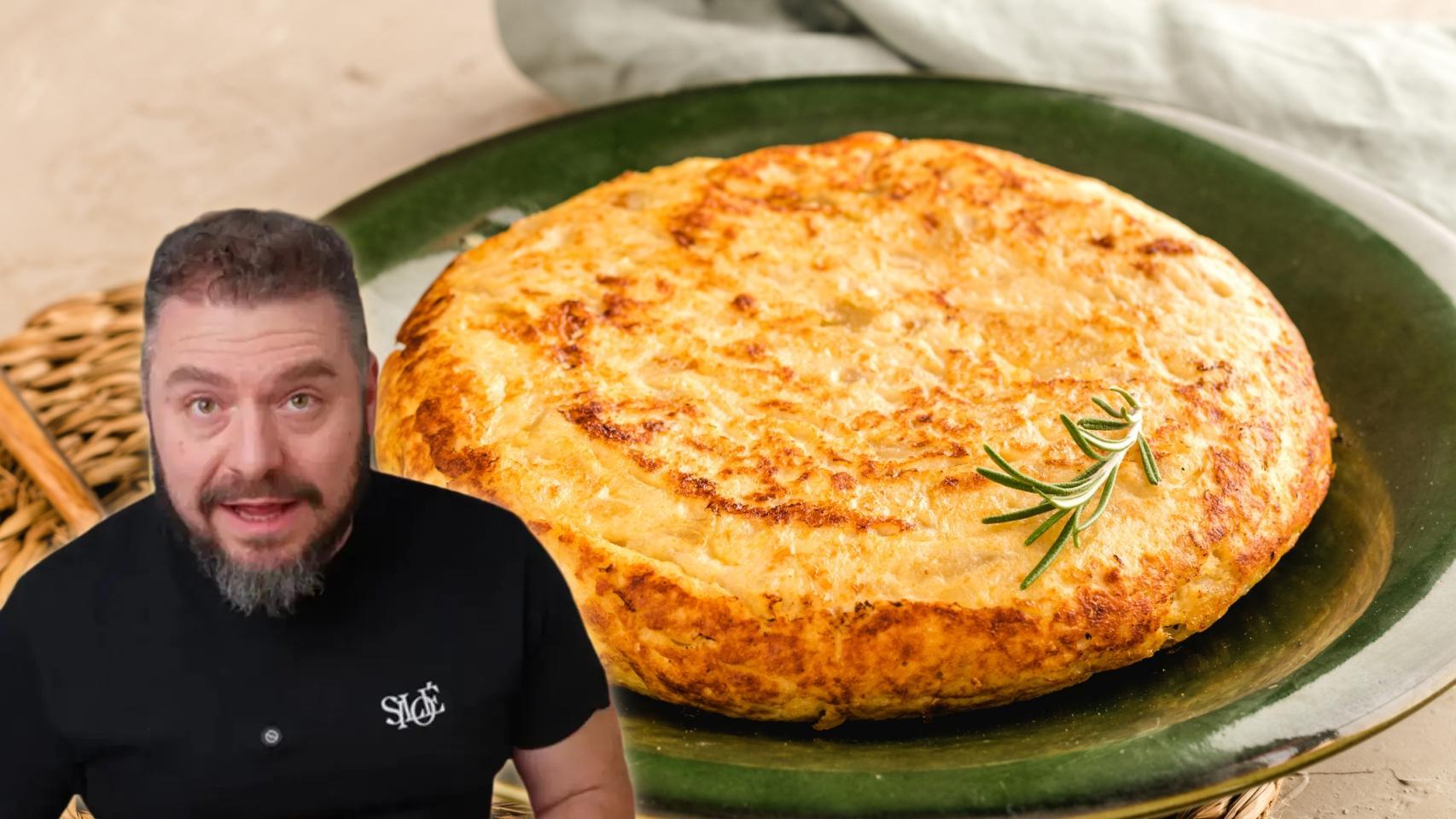Carlos Gómez, cocinero, en un montaje de El Español