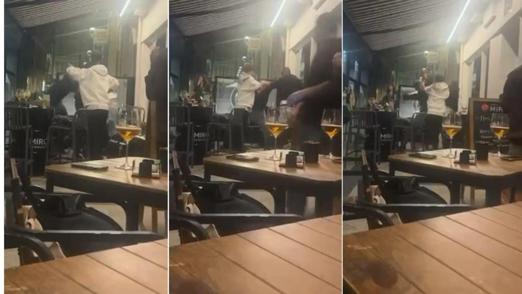Una pelea nocturna en un local de la calle Torreiro en A Coruña en la noche del lunes 6 de abril.