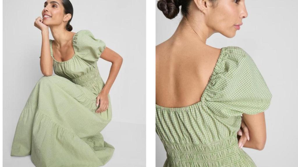 Vestido midi de cuadros. Ref# 991169322414